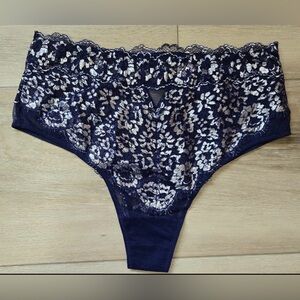 Victoria’s Secret Very Sexy blue Shimmer Lace high Waist Cheeky Panties Large L